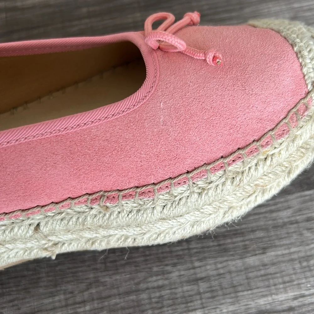 Talbots Pink QUINN SUEDE PLATFORM ESPADRILLES Slip-On Bow Tie Shoes‎ 7.5W